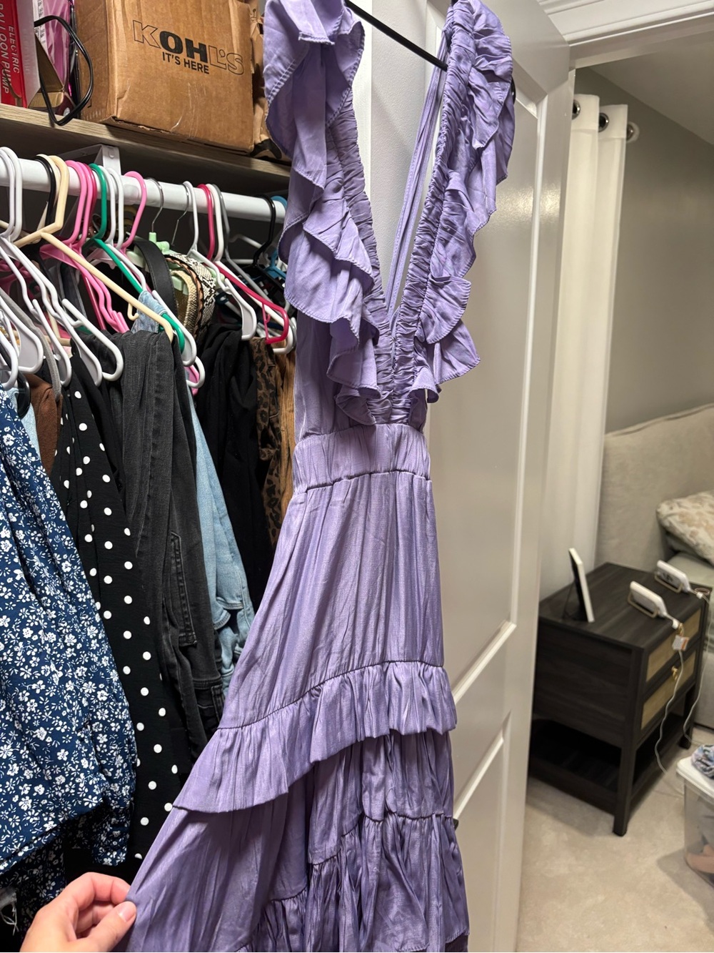 Red Dress Boutique Lavender Ruffled High-Low Maxi Dress